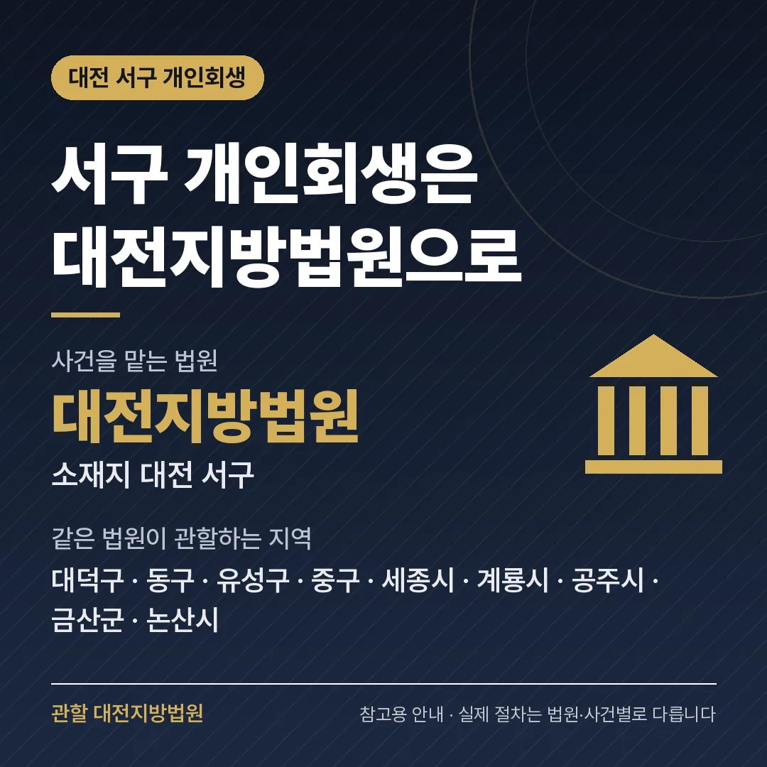 대전 서구 개인회생 관할 법원 — 대전지방법원